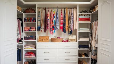 Aménagez un porte-foulards personnalisé pour un rangement optimal dans votre armoire