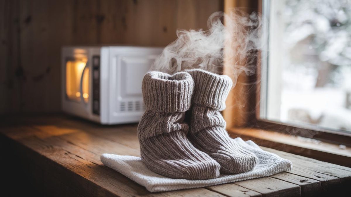 Combattez le froid de l’hiver avec des chaussettes chaudes préparées au micro-ondes