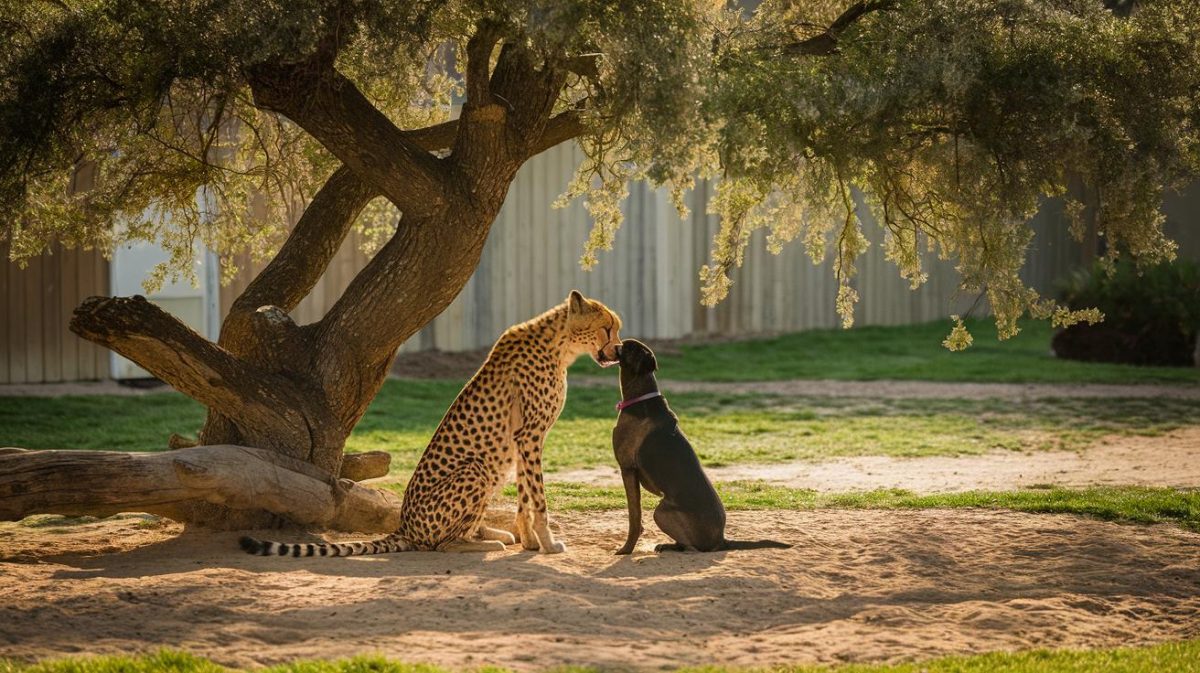 L'amitié entre chiens et guépards : une clé pour l'adaptation sociale au zoo